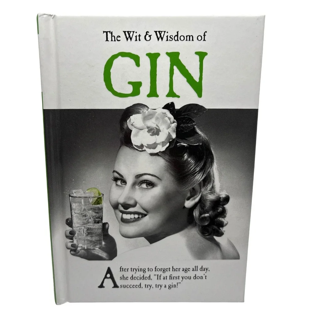 The Wit & Wisdom of Gin Book Emotional Rescue Retro Photos Funny Quotes Hardcovr